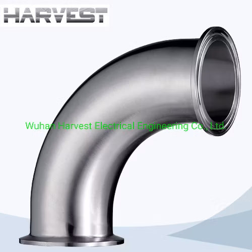 Cotovelo de braçadeira de aço inoxidável SS304 SS316 de 90 graus com virola termina acessórios de diário padrão Bpe